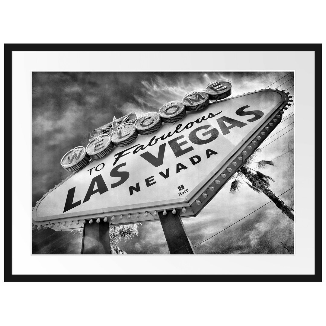 Gerahmtes Poster Las Vegas Retro Look