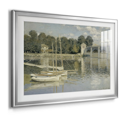 Le pont à Argenteuil-Claude Monet - reproduction d'art avec passe-partout et verre - 1874