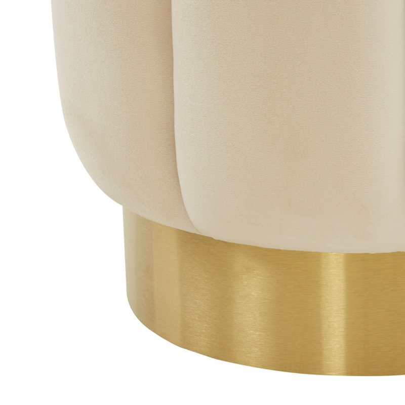 Jayah Upholstered Ottoman, Cream Velvet