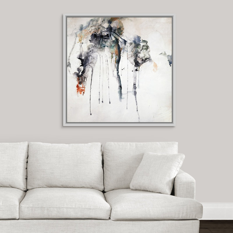 « étrange magic », peinture sur toile, H 37,7 po x l 37,7 po x P 1,75 po, Cadre flottant blanc