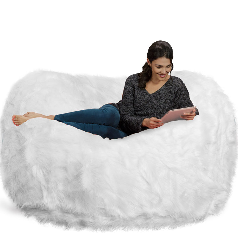 Fauteuil à billes - Fauteuil à billes rond rembourré en mousse à mémoire de forme avec housse amovible et lavable à la machine - Fauteuil à billes avec housse en microfibre douce - Plusieurs tailles et plusieurs tissus lavables à la machine