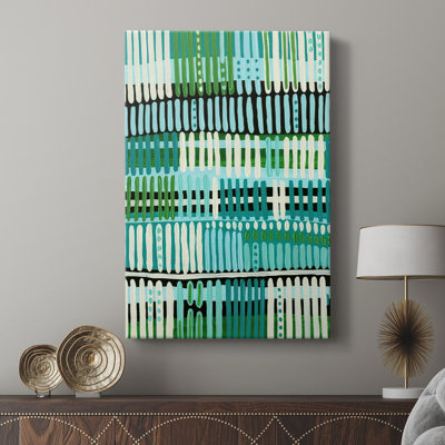 Teal Pattern II -Custom Wrapped Gallery Cavas