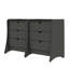 Commode de style Mid-Century moderne à 3 tiroirs gris anthracite Coney-1510157796