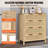 4 Drawer Rattan Dresser, Boho Dresser, Rattan Chest of Drawers with Spacious Storage, Natural Rattan Dresser