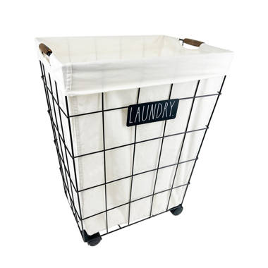 Sterilite White Laundry Hamper With Lift-Top, Wheels, and Pull Handle, –  Tuesday Morning