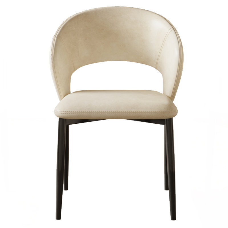 Open Back Modern Dining Chair, Beige, 6