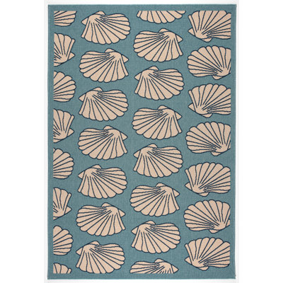 Tapis intérieur / extérieur bleu Hodgson