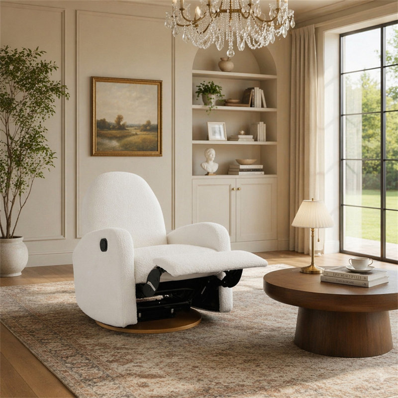 Fauteuil inclinable et pivotant 360 °, Blanc