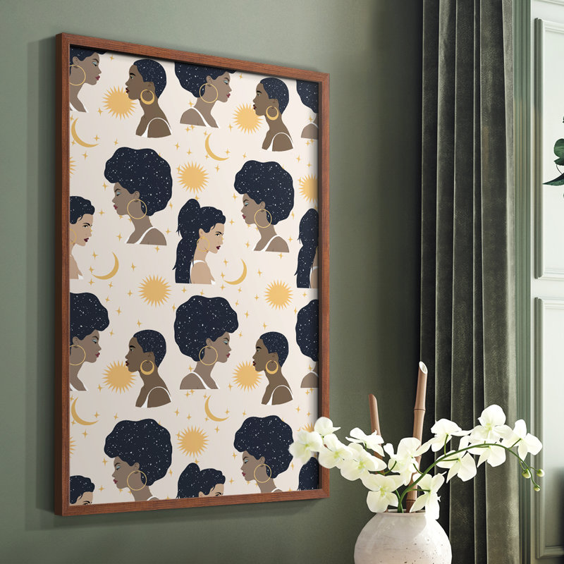 «Heavenly Hair Collection E», reproduction encadrée - bois massif, Brun, H 10 po x l 8 po