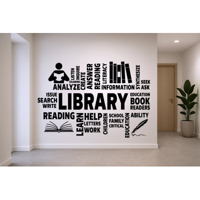 Décalcomanie de bibliothèque murale en vinyle pour bibliothèque, décoration murale scolaire, décalque de bibliothèque, décalcomanie pour salle de lecture, chambre de lecture, cadeaux pour enfants 823RS