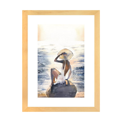 Femme sur un rocher par Marina Ignatova - reproduction d'art
