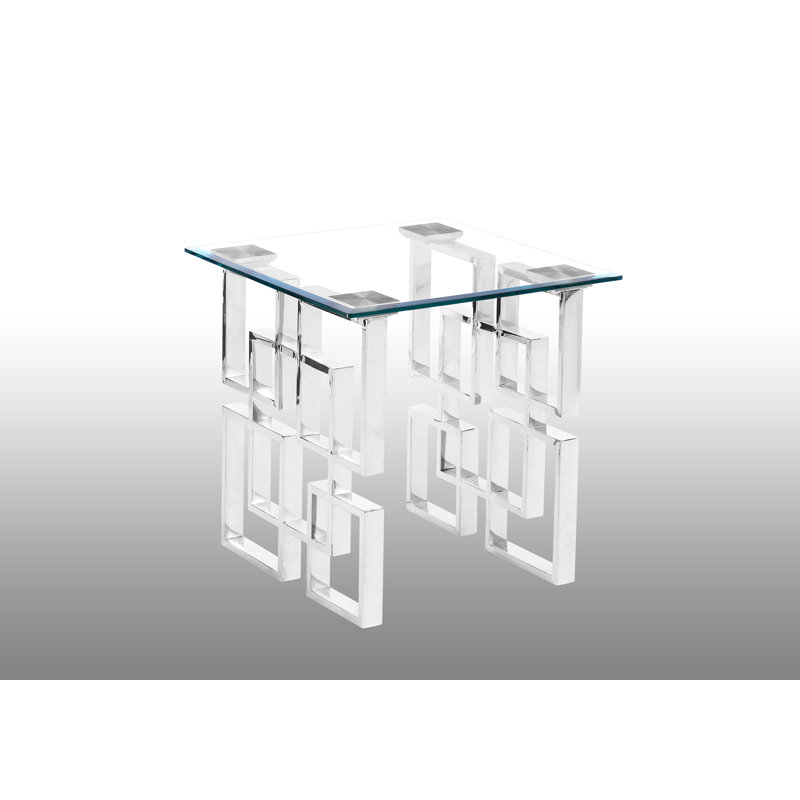 Table de bout Manahan, Argent, H 24 po x l 26 po x P 26 po