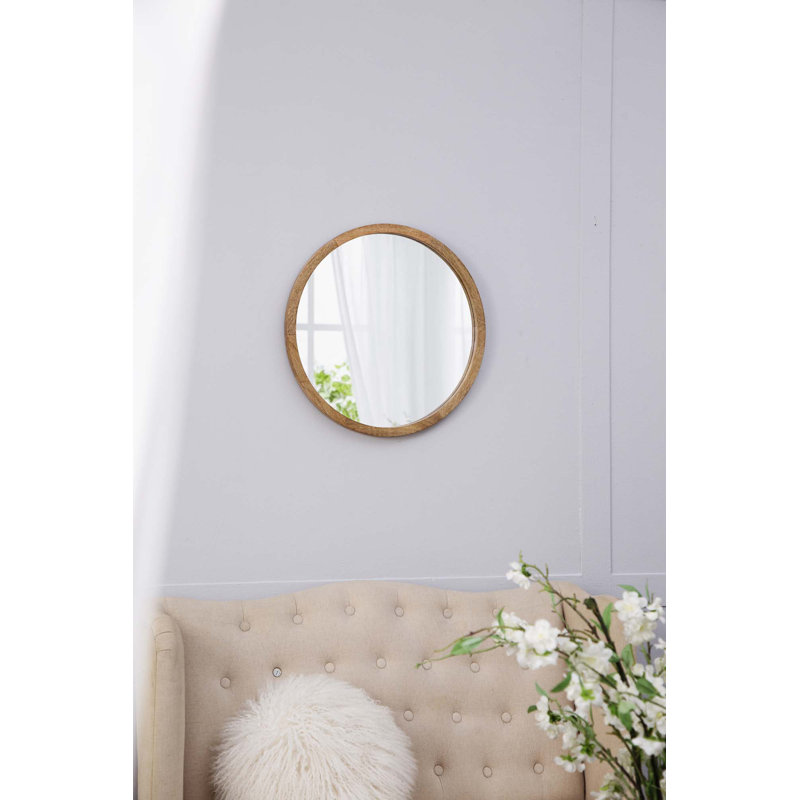 Miroir mural 20 "avec cadre en bois, Naturel