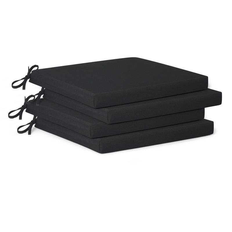 Coussin de chaise de patio , Noir, L 19 po x P 17 po