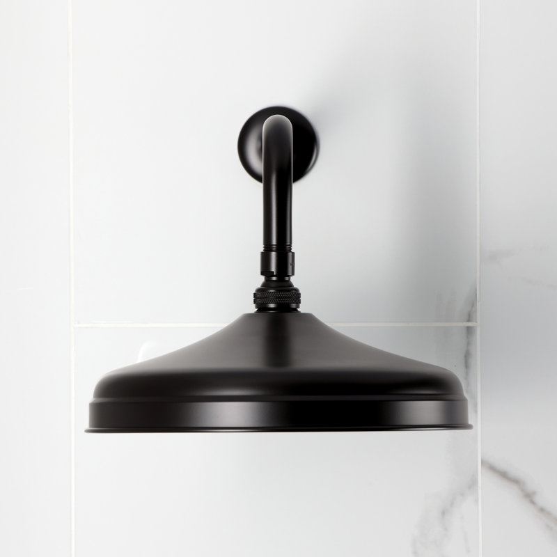 Kingston Brass Trimscape 10-Inch Round Raindrop Brass Shower Head with 12-Inch Shower Arm, Oil Rubbed Bronze