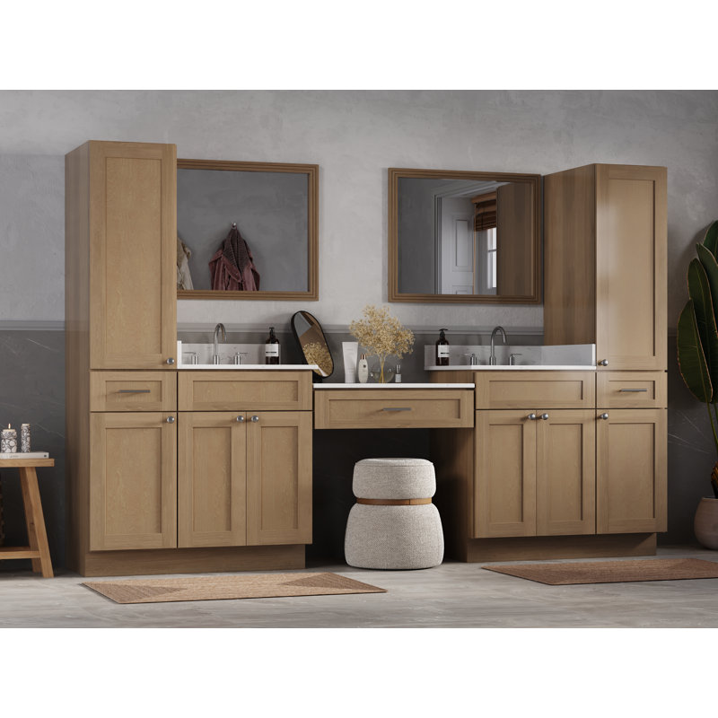 Meuble-lavabo double 108 po Disar, Chêne naturel