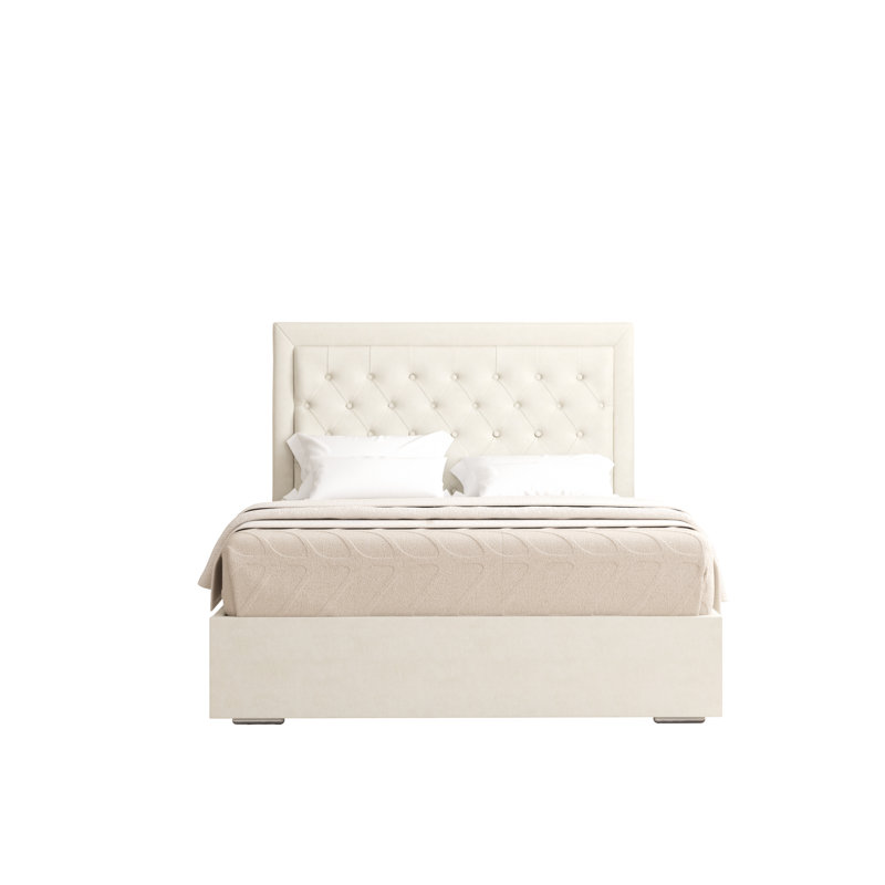 Merissa Upholstered Bed Frame, Cream, Small Double (4')
