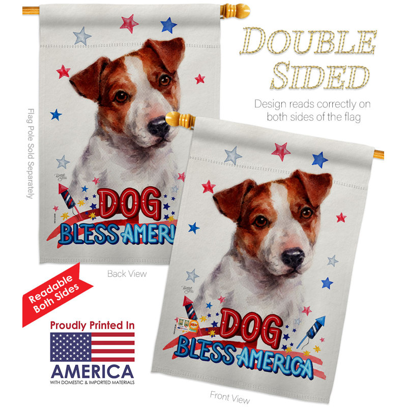 Drapeau de maison Jack Russell 40 x 28 po