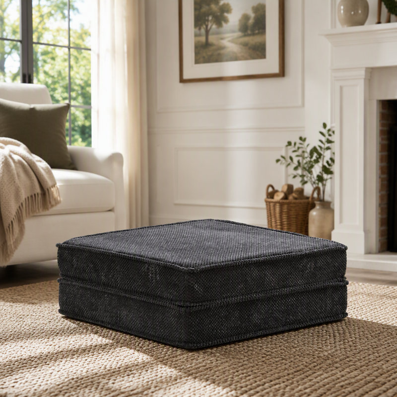 Repose-pieds modulaire convertible sans assemblage, gris foncé, 24,2 lb, DARK GREY Fabric