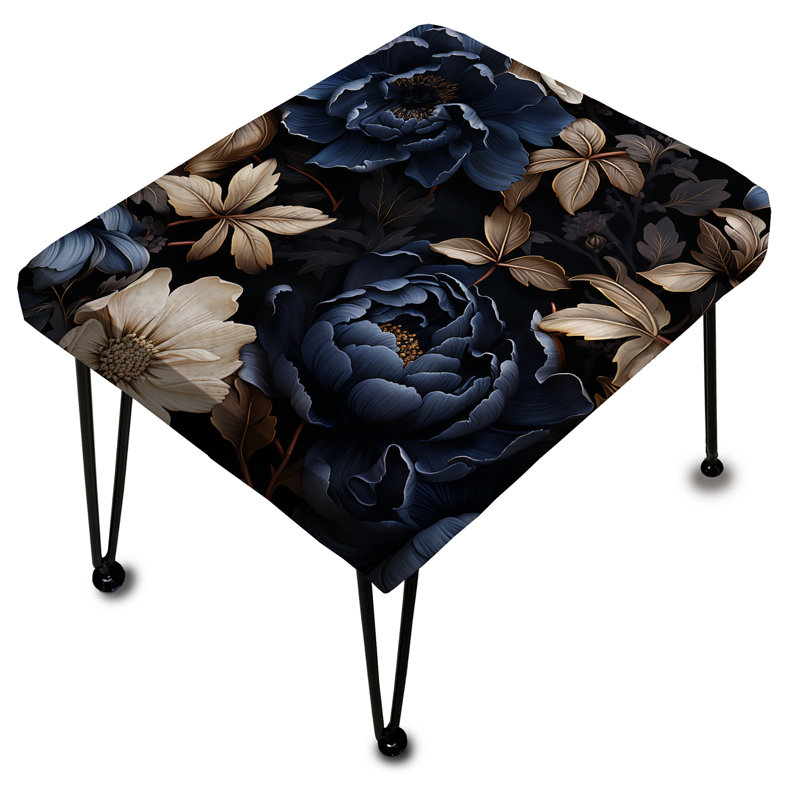 Elegant Blue And White Floral Gardens - Floral Rectangle Ottoman