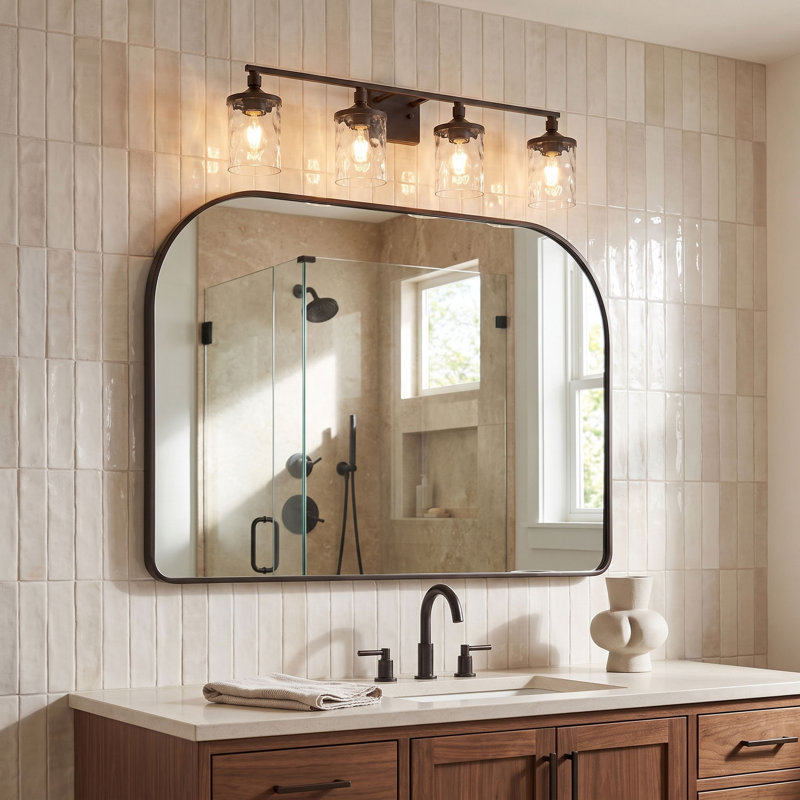 Éclairage pour meuble-lavabo à 3 lumières Baldwin, Bronze, Quatre lumières