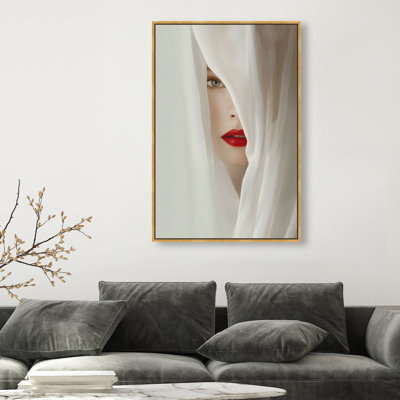 Secret Under Silk Canvas Fashion Print by Oliver Gal, Black Frame, 10 x 15