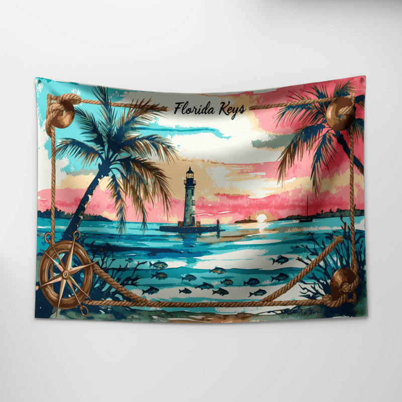 Tapisserie murale Nautical Florida Keys, 68 po x 80 po