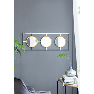 Miroir doré blanc, art mural