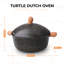 Cocotte de cocotte avec couvercle antiadhésif DEORS Titanium-Rock (6 pte, 10,2 po), marmite Bionic Turtle