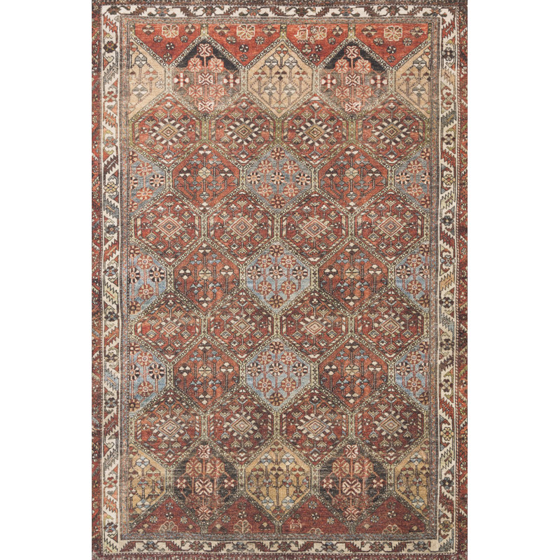 Tapis épice / bleu clair / sable Torvi, Rectangle 7 pi 6 po x 9 pi 6 po