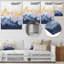 Encre liquide bleue et jaune, cascade II - encre liquide, art mural abstrait en métal-1093814952