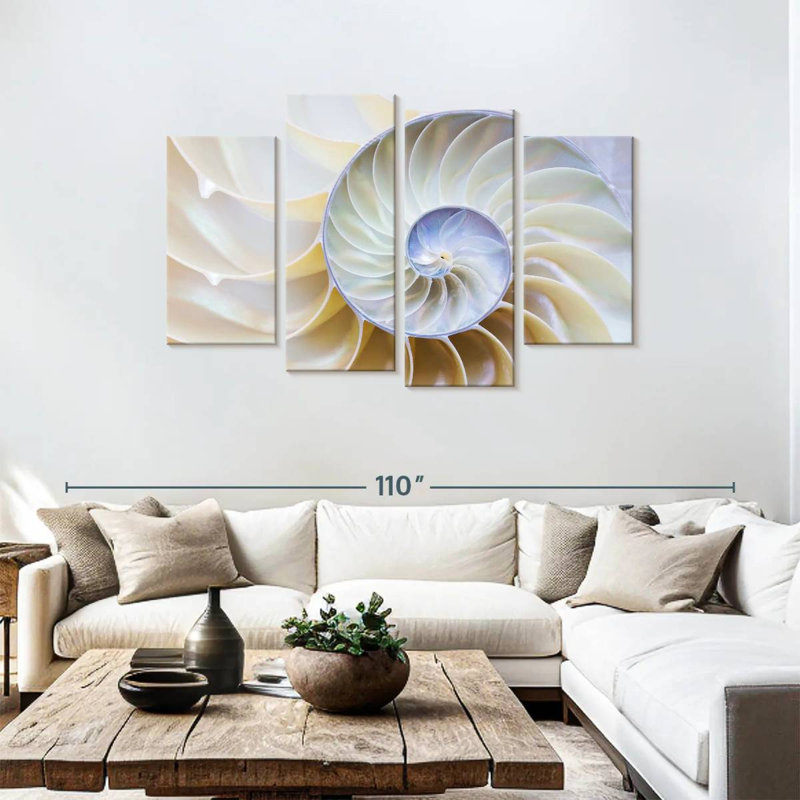 Empty Nautilus Shell, 48" H x 75" W