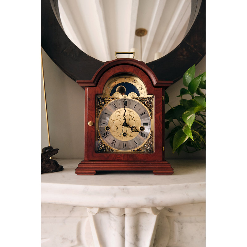 Debden Solid Wood Mechanical Clock, Mahogany