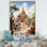 Art bouddhiste beige sur toile, art bouddhiste beige