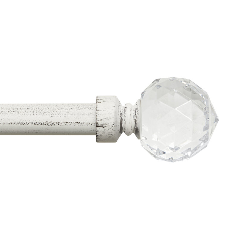Adjustable Single Curtain Rod, White