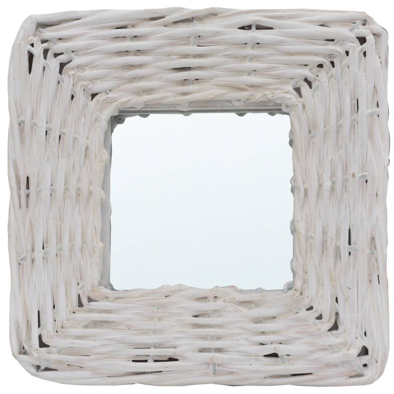 Fulmer Rattan Wall Mirror, White