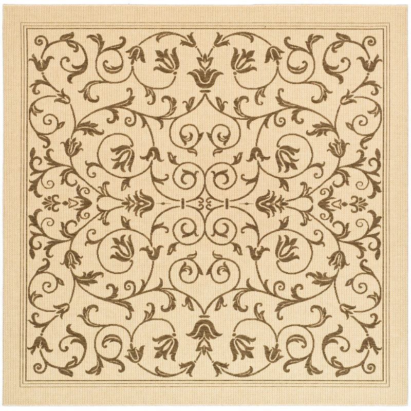 Arneshia Oriental Brown Indoor / Outdoor Area Indoor/Outdoor Area Rug, Square 6'7"