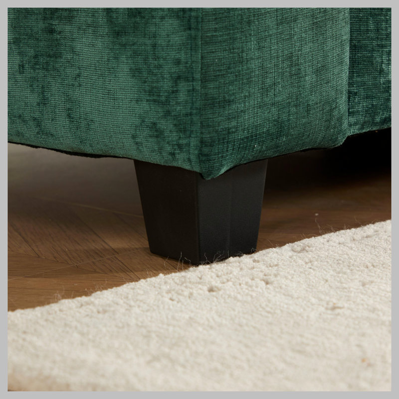 Canapé en chenille 2 places, Vert, H 33,1 po x l 81,9 po x P 30,3 po