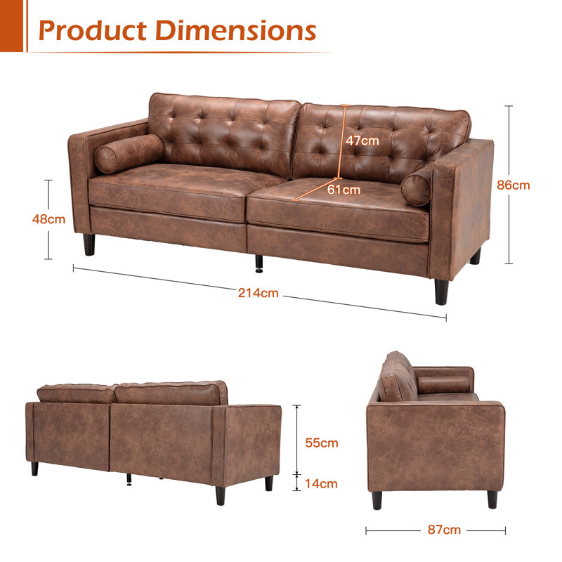 Carsdale 4 Seater Faux Leather Sofa