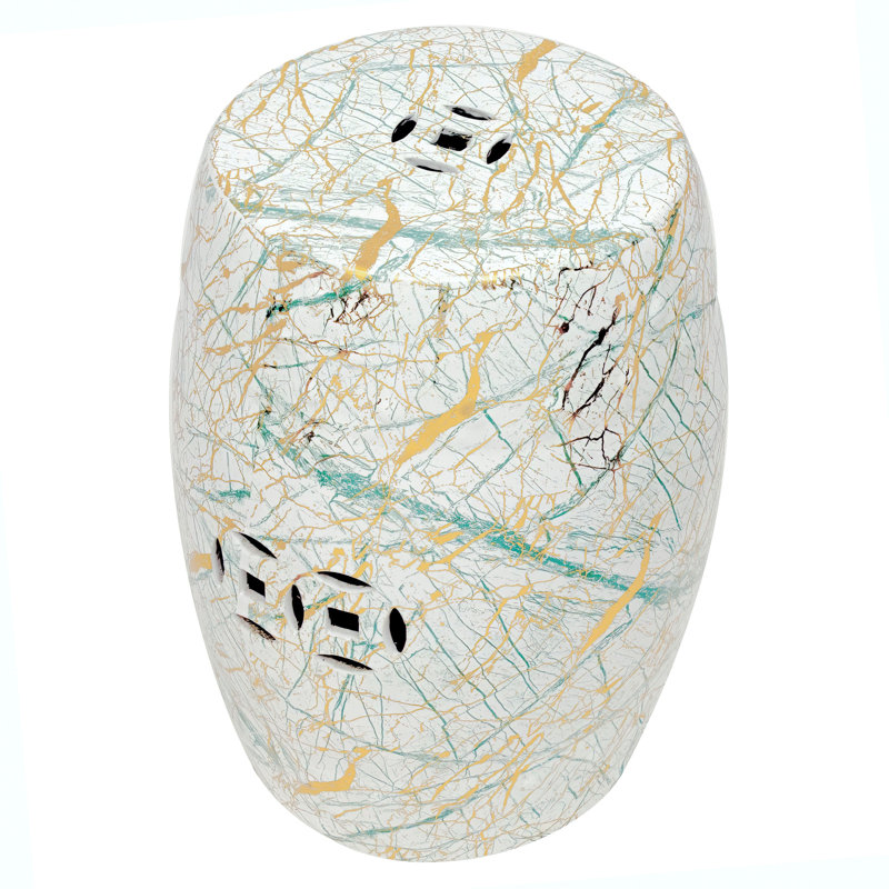 Tabouret de jardin Moquillaza, Blanc / vert