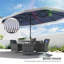 Parasol d'extérieur très grand 15 pi UPF30 + avec frange et manivelle, bleu foncé-1477529797