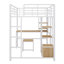Lit mezzanine double en métal avec garde-robe de style ouvert, étagères et armoire-1391016212