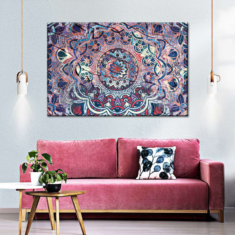Mandala enchanté sur toile, H 26 po x l 39 po x P 1,25 po, Wrapped Canvas