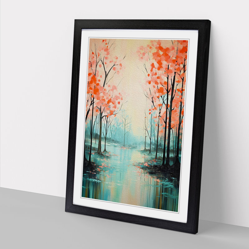 Spring ForestNo.2 - Single Picture Frame Print on Wood, Black Framed, 46cm H x 34cm W