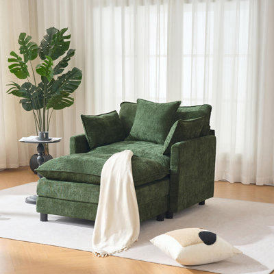 Chaise d'appoint moderne avec repose-pieds