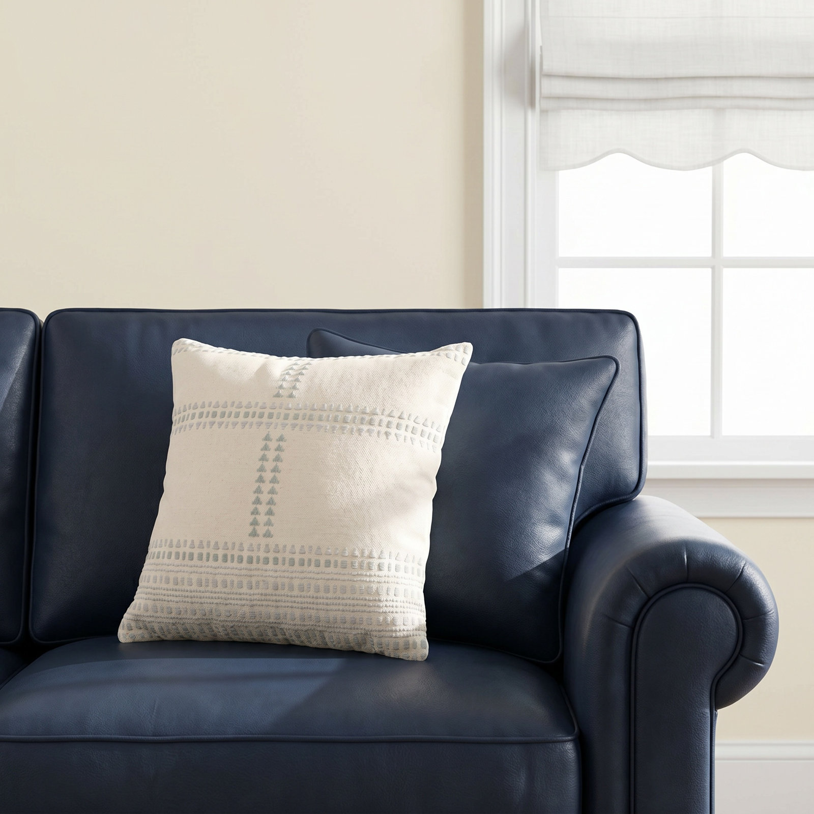 Bryson Embroidered Cotton Throw Pillow, Down