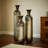 Hand-Forged Fire-Finished Metal Vases, Set Of 3 Tall Rustic Floor Vases, Modern Farmhouse & Industrial Home Decor-1264807748