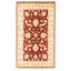 Tapis beige / rouge en laine noué à la main de conception unique 2 pi 10 po x 4 pi 11 po Gushwa
