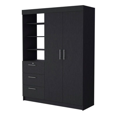 Armoire noire à 3 tiroirs