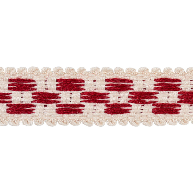 Schumacher x Mary McDonald Crawford Check Tape Narrow, Cornwallis Red